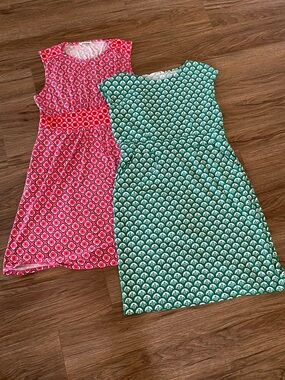 Boden Bundle Thea pink dress & The Florine green dress. Size 14R